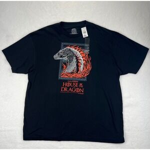 Game of Thrones House of the Dragon Black Graphic‎ T Shirt Men's 3XL 3X